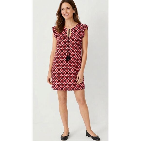 LOFT Dresses & Skirts - LOFT Amaryllis Tassel Floral Shirt Dress Women's Size Small
